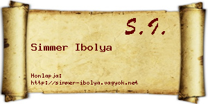 Simmer Ibolya névjegykártya